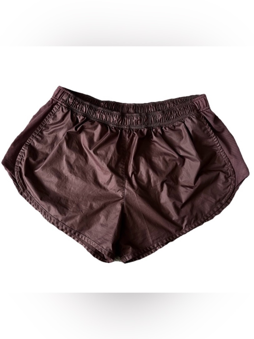 Nike Women’s Dri-Fit Mid Rise Brief-lined 3”Running Shorts Burgundy Crush Sz M